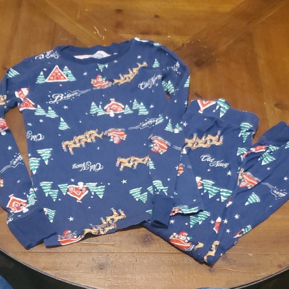 Old Navy Kids Blue Festive Pajama Set
